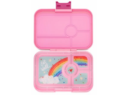 YO103 Yumbox Krabička na svačinu - svačinový box XL Tapas 4 - Capri Pink Rainbow