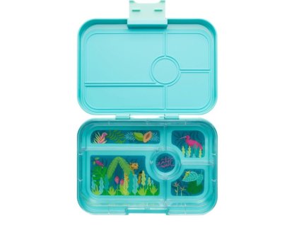 YO128 Yumbox Krabička na svačinu - svačinový box XL Tapas 5 - Antibes Blue Jungle pastels