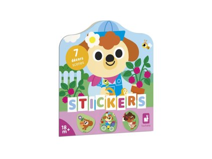 J09199 Janod Stickers Samolepkový sešit Zahrada
