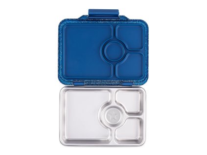 YRVS4 Twilight Yumbox Krabička na svačinu - svačinový box nerezový Pret RVS 4 - Twilight Blue Glitter