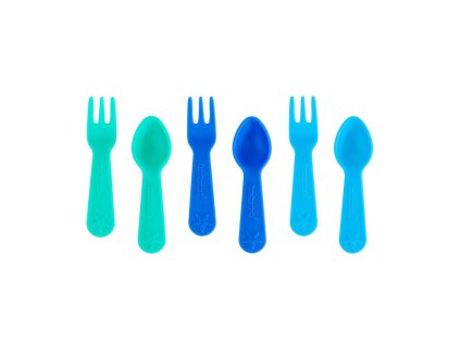 LPfork Burst Lunch Punch Mini lžičky a vidličky Burst Modré - zelené