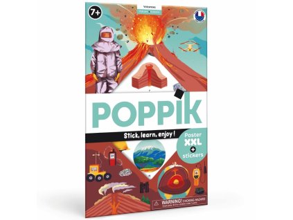DIS024 Poppik Vzdělávací samolepkový plakát Sopky