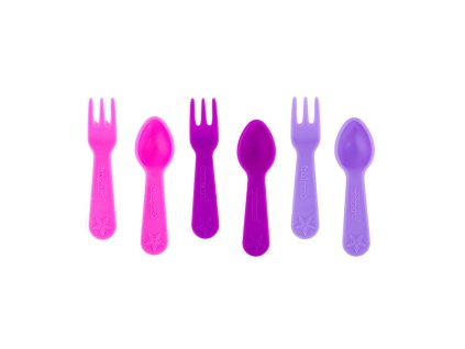 LPFORK BLUSH Lunch Punch Mini lžičky a vidličky Blush růžové - fialové
