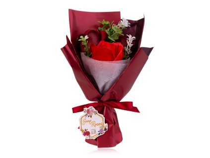 SAL3562748 Salsa Mýdlový květ růže kytice červená-vínová