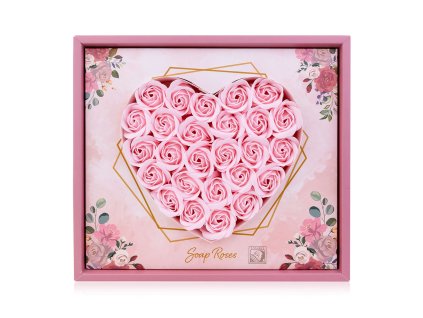 SAL3562752 Salsa Mýdlové květy růže v dárkové krabičce ve tvaru srdce 26 ks