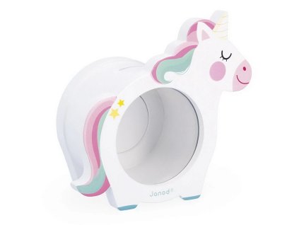 J04655 Janod Dřevěná pokladnička Jednorožec
