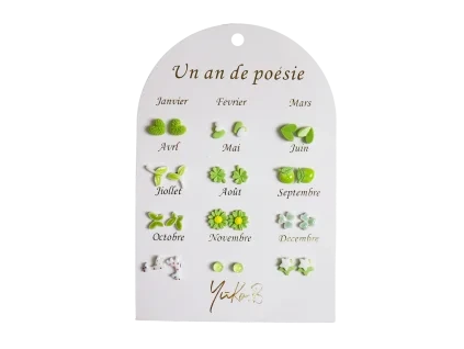 YB 500 227 Yuko B. Náušnice Rok poezie – zelené