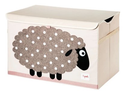 107-001-009 3 Sprouts Uzavíratelný box - bedna na hračky Ovečka