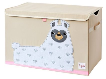 107-001-018 3 Sprouts Uzavíratelný box - bedna na hračky Lama