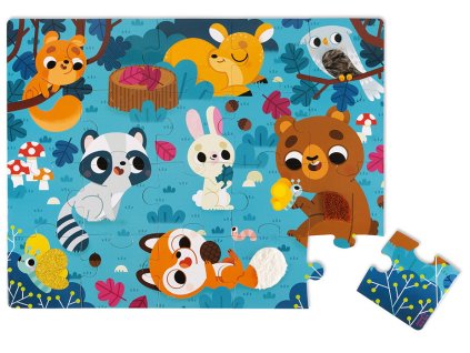 J02685 Janod Hmatové puzzle Lesní zvířátka-4