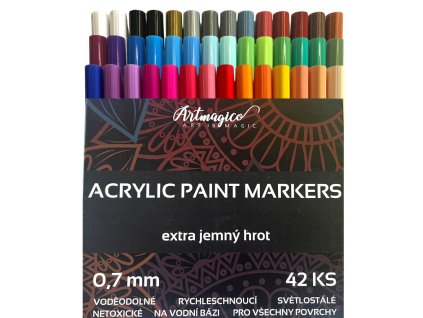 ARTM80036 Artmagico Akrylové fixy Extra jemný hrot 0.7 mm - 42 barev