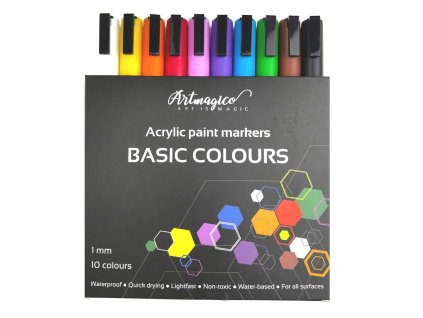 ARTM80487 Artmagico Akrylové fixy SMART s jemným hrotem - 10 barev