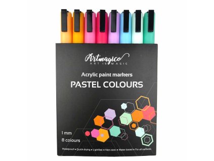 ARTM80500 Artmagico Akrylové fixy SMART s jemným hrotem - pastelové 8 barev