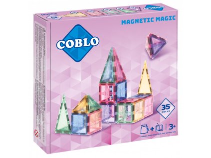 D-COBLO35-P Coblo Magnetická stavebnice Pastel - 35 dílů
