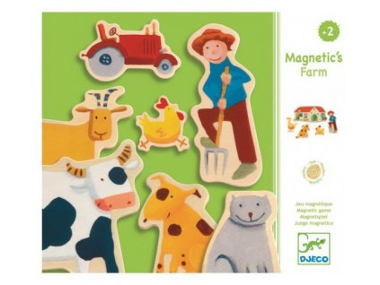 DJ03110 Djeco Dřevěné magnetky Farma a zvířátka