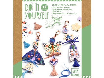 DJ07981 Djeco Kreativní sada DIY Vytvoř si dřevěné přívěsky motýlků