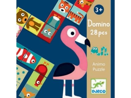 DJ08165 Djeco Oboustranné domino - puzzle Zvířátka