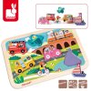 J07057 Janod Vkládací dřevěné puzzle Auta a dopravní prostředky