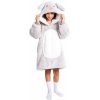 20-CH321 Noxxiez Hřejivá televizní mikinová deka s kapucí pro děti 7-12 let - Králík