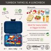 YO113 Yumbox Krabička na svačinu - svačinový box XL Tapas 4 - Monte Carlo Blue Race Cars-2