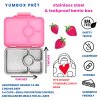 YOVPP202405 Yumbox Krabička na svačinu - svačinový box nerezový Pret RVS 4 - Versailles Pink-4