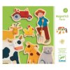 DJ03110 Djeco Dřevěné magnetky Farma a zvířátka