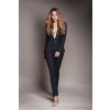 černý kalhotový dámsky kostým premium navrhár yvet molchian