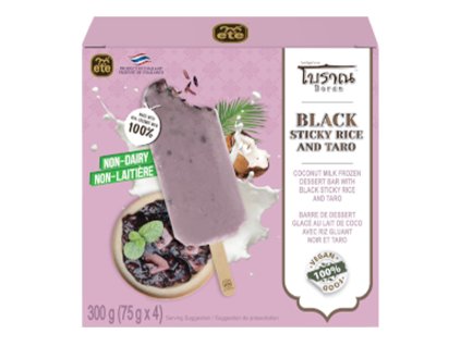 Coconut and Black Sticky rice flavored ice cream bar Family Pack 6x4x75g
