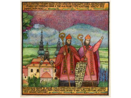 Cyril a Metodej 28x26cm vč 6 mm ohyb