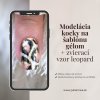 Modelácia kocky na šablónu gélom v dizajne leoparda