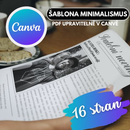 Svatební noviny MINIMALISMUS | ŠABLONA v CANVĚ