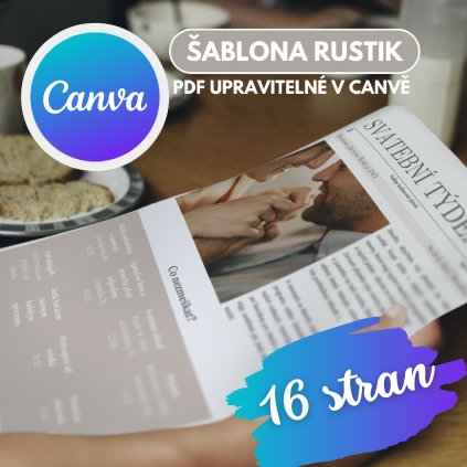 Svatební noviny RUSTIK | ŠABLONA v CANVĚ