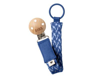 BIBS Paci Braid klip na dudlík (Chrpově modrá / Šedomodrá)