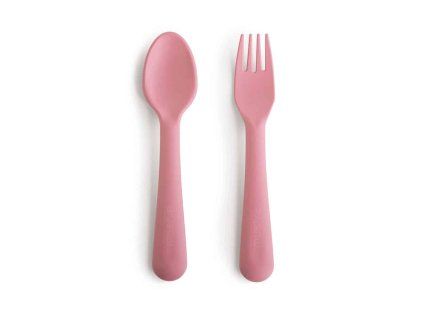 Dinnerware Fork and Spoon Set Dusty Rose p