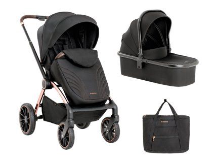 KikkaBoo Kočárek Kara 2v1 (Varianta černozlatá)