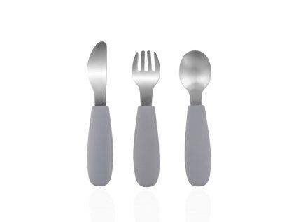 ZOPA Silikónový detský príbor (Variant Dove grey)