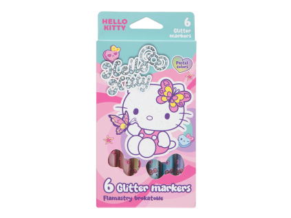 10623ptr třpytivé fixy hello kitty pastel pink 6 ks 1