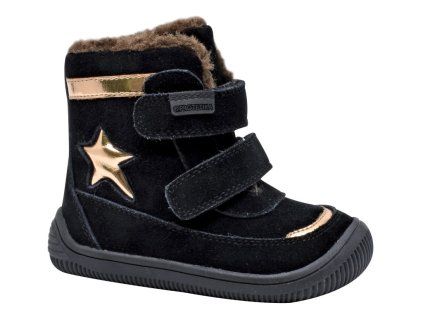 Protetika- Dětské dívčí barefoot boty LINET BLACK (Velikost bot 35)