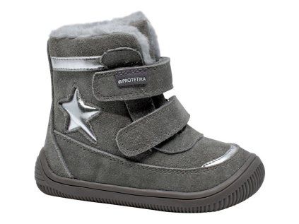 Protetika- Dětské dívčí barefoot boty LINET GREY (Velikost bot 33)