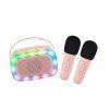 lalar karatwo wlights rose bluetooth karaoke party set 2 mikrofony rose 01