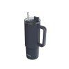 Quokka Nerezový termohrnek se slámkou Proud Černá varianta 950 ml