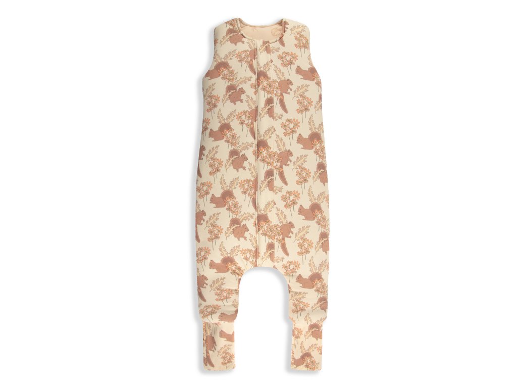 Sleepee Éves hálózsák nadrággal Vintage Animals Almond/Cream (M méret)