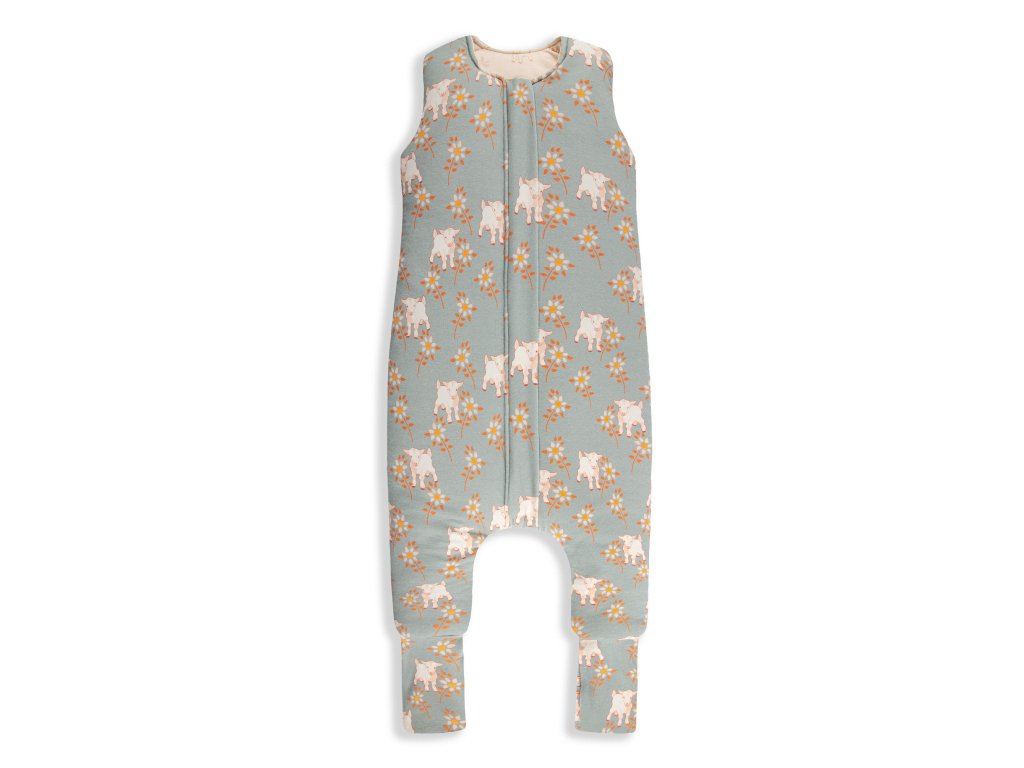 Sleepee Négyévszakos hálózsák nadrággal Vintage Animals Sky Blue/Cream (M méret)