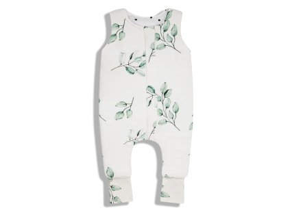 Sleepee Egész évben használható hálózsák nadrággal Eukaliptusz/Fekete pöttyök (XS méret)