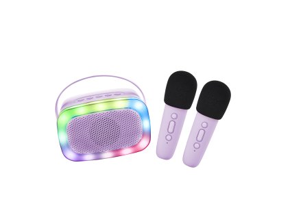 lalar karatwo wlights purple bluetooth karaoke party szett 2 mikrofonnal purple 01