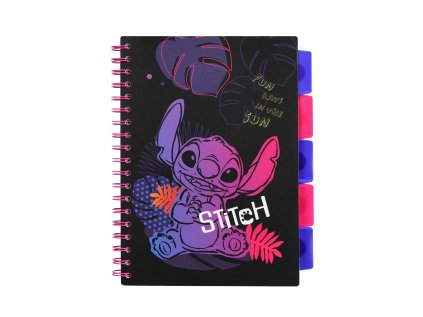 91712ptr spirálfüzet b5 fülekkel, tűzött, fekete 01