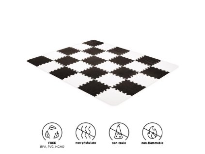 KINDERKRAFT Luno habszivacs puzzle szőnyeg 150 x 180 cm, 30 db (Fekete változat)