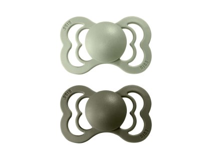 BIBS Supreme szimmetrikus, természetes gumiból készült cumik 2 db - 2-es méret (Sage / Hunter Green változat)