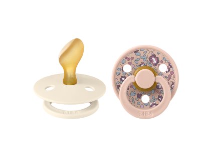 BIBS x LIBERTY Colour anatómiai cumik természetes gumiból 2 db - 2-es méret (Ivory / Blush változat)