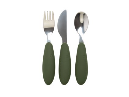 BIBS rozsdamentes acél gyermek evőeszköz (Hunter Green változat)